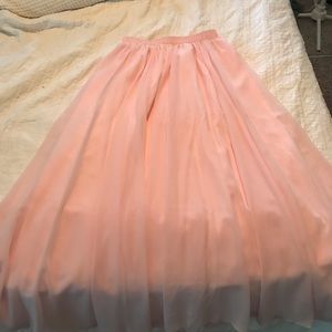 Long pink skirt